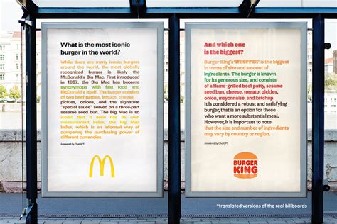 McDonald’s and Burger King put up dueling outdoor ads both written by ...