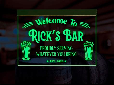 Custom Bar Sign Neon Bar Sign Customized Bar Sign for Home - Etsy