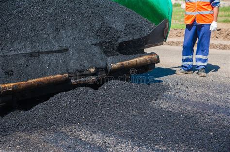 Workers on a Road Construction Stock Image - Image of highway, black: 124552185