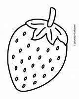 Strawberry Fruits coloring Pages Simple For Kids Printable Free  sketch template