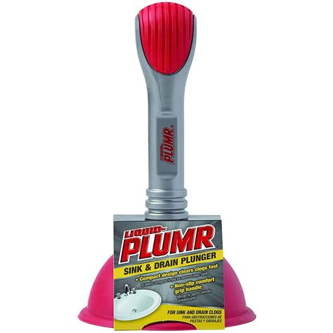 Plunger Liquid-Plumr Mini Plunger Unclog Flat Surface Drain Sink Shower Tub - Walmart.com ...