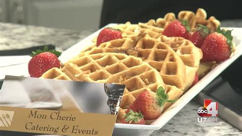 Belgian Waffles with Toasted Coconut & Sugared Pecans