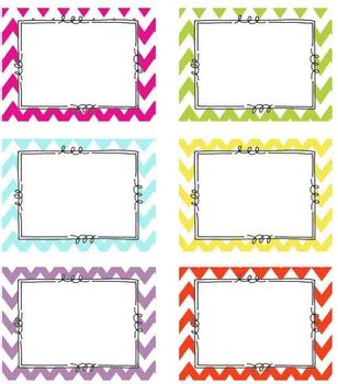 Editable Chevron Tags- Classroom Labels 6 BRIGHT chevron colors by Tricia Lyday