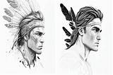 Realistic Indian Coloring Page sketch template