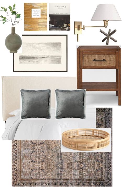 Cozy Modern Bedroom Mood Board - Caitlin Marie Design