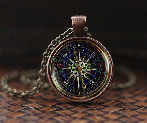 Black Compass Necklace Vintage Compass Necklace Old Compass | Etsy ...