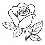 Single Elegant Rose Coloring Page  Pagescom sketch template