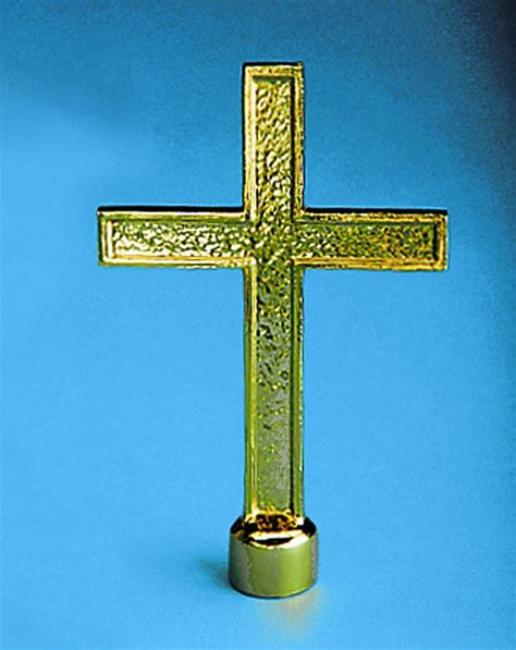 Golden Plated Passion Cross Indoor Flag Pole Ornament | US Flag Store