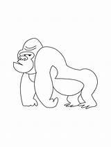 Simple Gorilla coloring Page  Download Print Or Color Online For Free sketch template