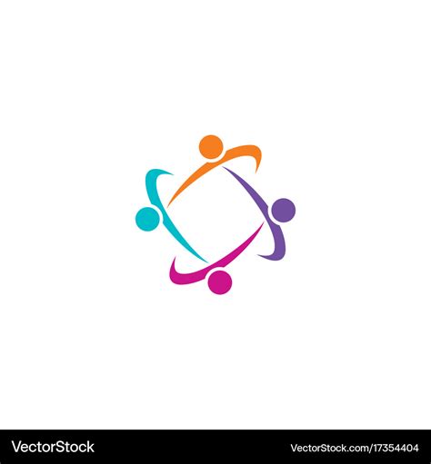 Circle people group logo Royalty Free Vector Image