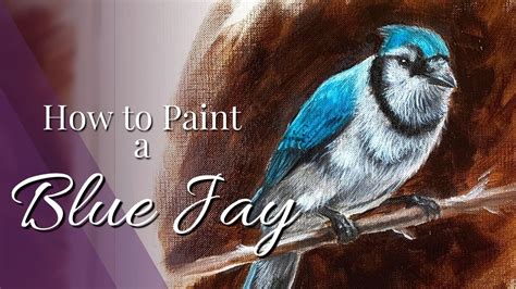 Blue jay #38 - 12x12 inch portrait original bird oil painting by Roz ...