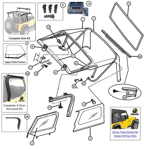 Jeep Wrangler Soft Top Parts Diagram