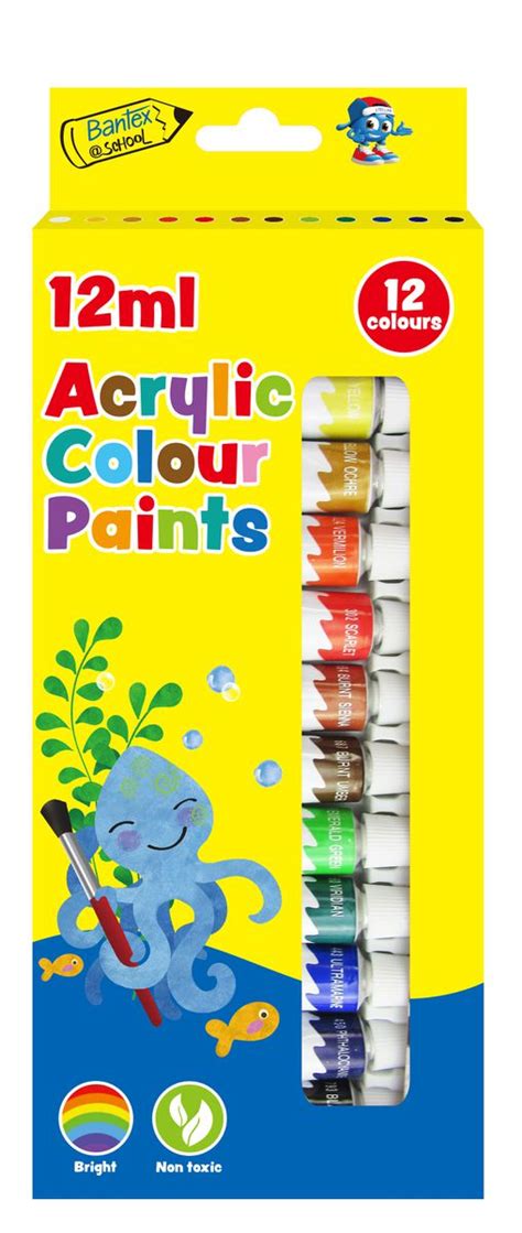 Acrylic paint tubes 12ml x set 12 assorted | Shop Today. Get it Tomorrow! | takealot.com