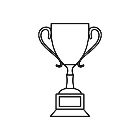 Trophy Cup Icon Outline Style, Trophy Drawing, Cup Drawing, Outline Drawing PNG and Vector with ...