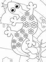 Cute Gecko Cartoon Coloring Page  Coloring Pages sketch template