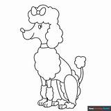 Poodle Coloring French Pages Printable Drawing Dog Skirt Print Cartoon  sketch template
