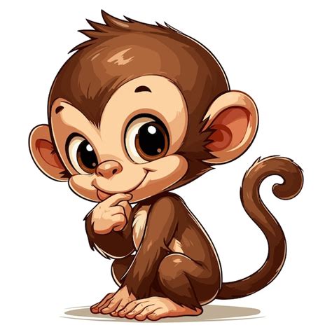 Premium Vector | Mischievous monkey vector illustration isolated on ...