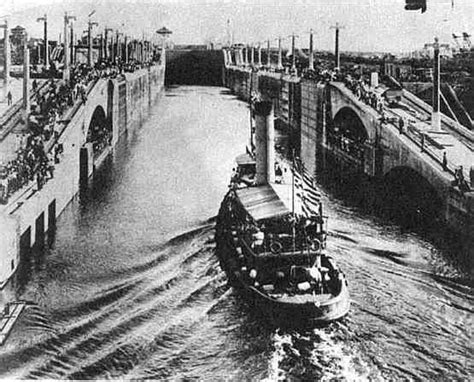 Panama Canal Construction Historic Photo - Gatun trial lockage 1914 ...