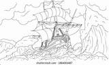 Sunken Pirate Ship Coloring Pages sketch template