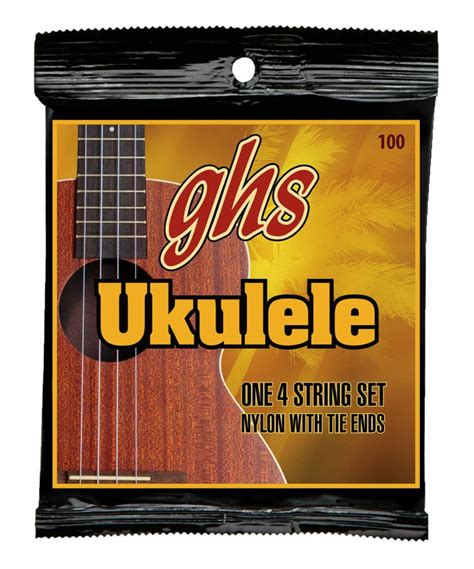 GHS 100 Baritone Ukulele String Set Black Nylon With Tie Ends 28-34 Gauge – South Coast Music