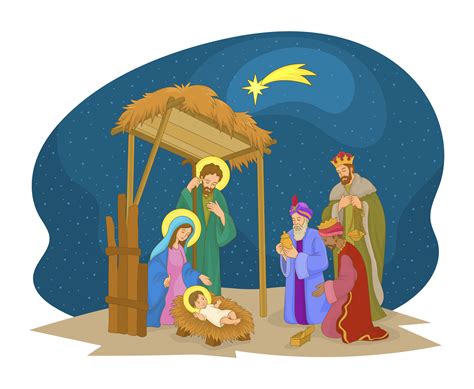 Christmas Nativity Scene Vector Art, Icons, and Graphics for Free Download