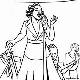 Jazz Singer On Stage Coloring Page  Pagescom sketch template