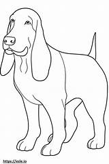 Basset Hound Baby coloring Page sketch template