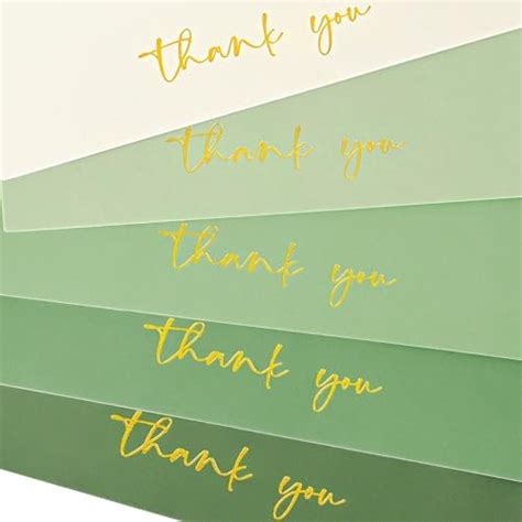 Amazon.com : VEEYOL 100 Sage Green Thank You Cards with Envelopes, 5x3 ...