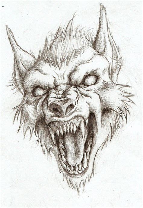 Werewolf head drawing (not my art!) | Dark art drawings, Werewolf drawing, Scary drawings