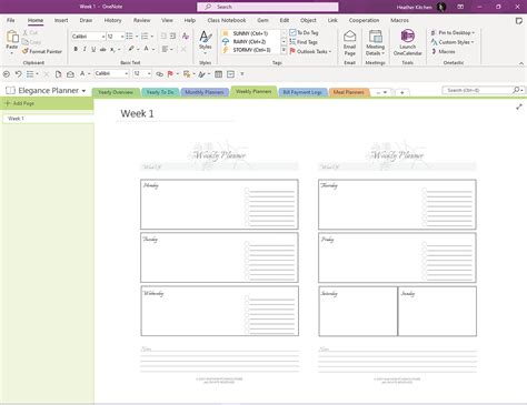 Planner Templates For Onenote