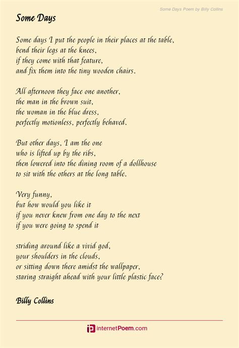 Some Days Poem by Billy Collins