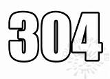 304 Number  Coloring Page sketch template