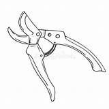 Pruning Shears Garden Secateurs Or Hand Pruners Sketch Style Vector  sketch template