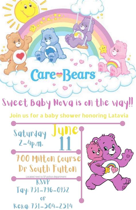 Care Bear Invitation - Etsy