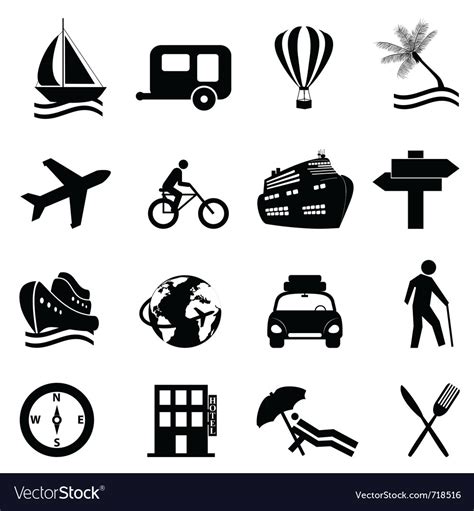 Travel icons Royalty Free Vector Image - VectorStock