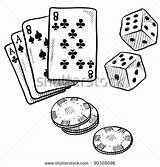 Poker Card Drawings Sketch Coloring Page sketch template