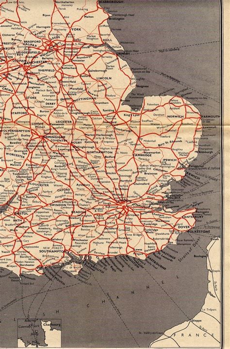 The 1956 British Railways Passenger Network Map #4 | Map, Old maps, Vintage world maps