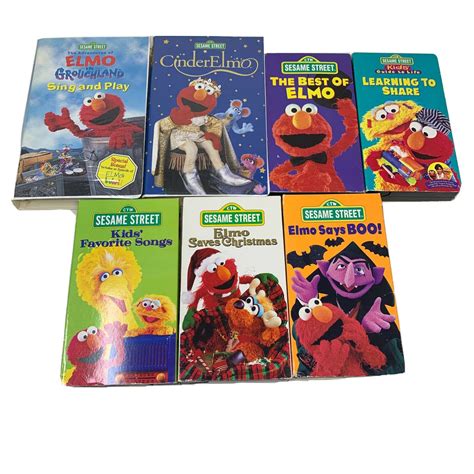 Lot 7 X ELMO Sesame Street VHS Tapes Songs Christmas BOO | Etsy