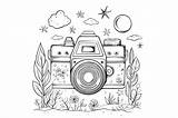 Camera Coloring Page Drawing For Kids Graphic By MyCreativeLife  sketch template
