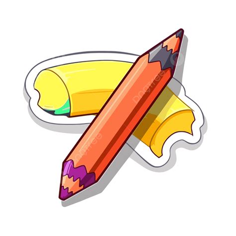 Sticker That Resembles A Pencil And A Pencil Vector Clipart, Colored Pencil, Colored Pencil ...