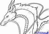 Spirited Away Haku Dragon Anime Coloring Pages sketch template