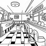 1950s Retro Diner Scene Coloring Page 42663 34228 sketch template