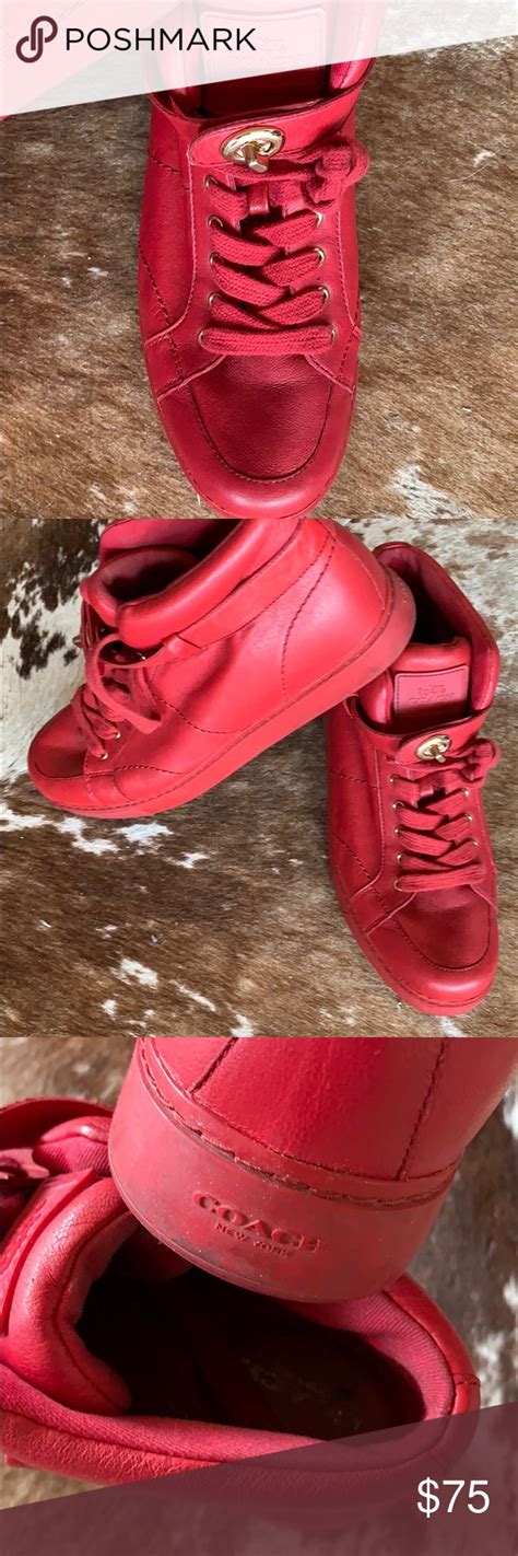 Coach women red sneakers in 2020 | Red sneakers, Coach shoes, Dress shoes men