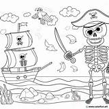 Dibujo Para Colorear De Un esqueleto pirata Descargar O Imprimir  sketch template