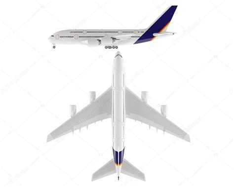 Airplane isolated. Top and Front view — Stock Photo © denyshutter #71173149