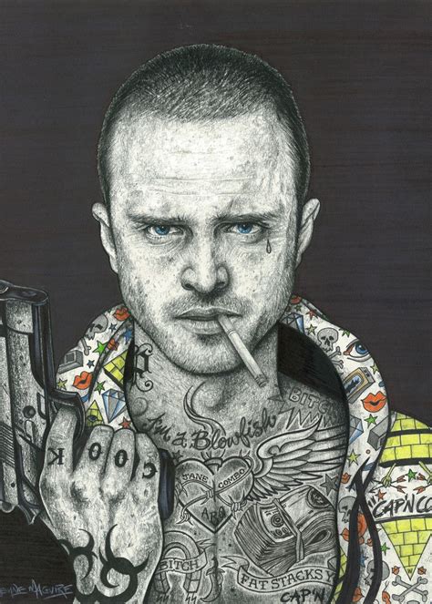 'Jesse Pinkman inked' Poster, picture, metal print, paint by Wayne ...