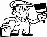 Painter Happy Man Coloring Page  Wecoloringpagecom sketch template