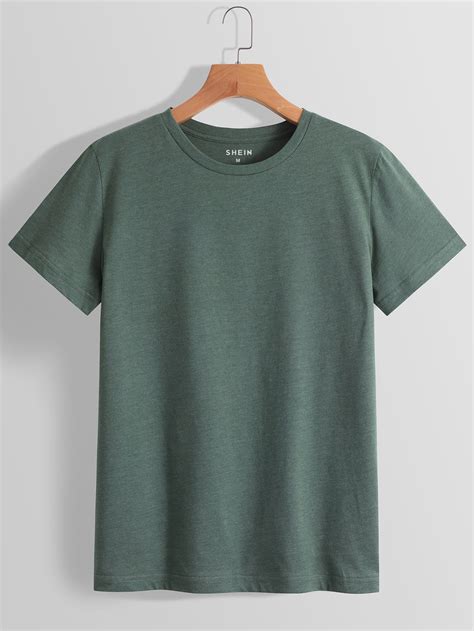 Plain Shirts, T Shirts, Plain Green T Shirt, Shirt Template, Ruffle Hem Dress, Crew Neck Tee ...