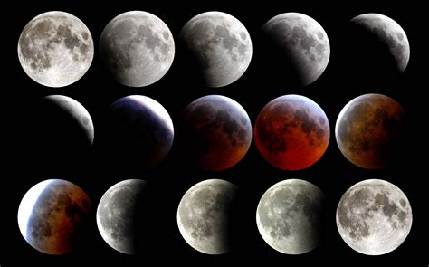 Full Lunar Eclipse Progression Free Stock Photo - Public Domain Pictures