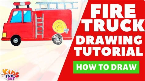 Fire Truck Drawing Tutorial Step by Step Easy for Kids | Drawing and ...